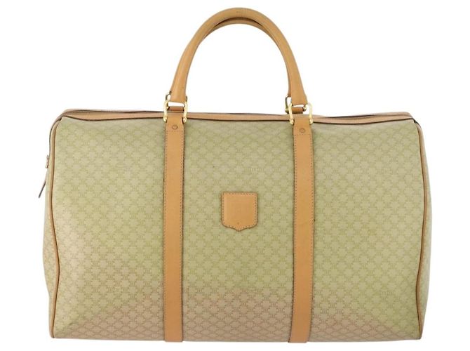 Céline Borsa Boston in tela Macadam CELINE PVC Beige Oro Auth 170952 D'oro - vista 13