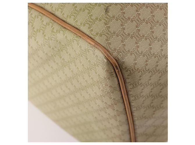 Céline Borsa Boston in tela Macadam CELINE PVC Beige Oro Auth 170952 D'oro - vista 15
