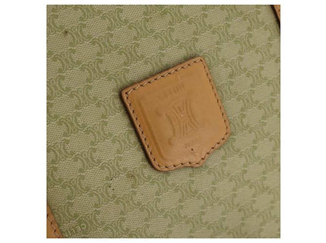 Céline Borsa Boston in tela Macadam CELINE PVC Beige Oro Auth 170952 D'oro - vista 18