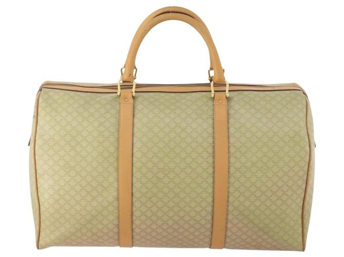 Céline Borsa Boston in tela Macadam CELINE PVC Beige Oro Auth 170952 D'oro - vista 2