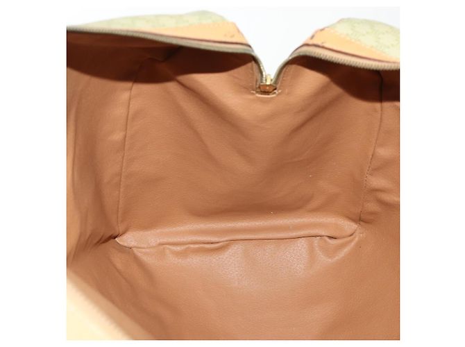 Céline Borsa Boston in tela Macadam CELINE PVC Beige Oro Auth 170952 D'oro - vista 20