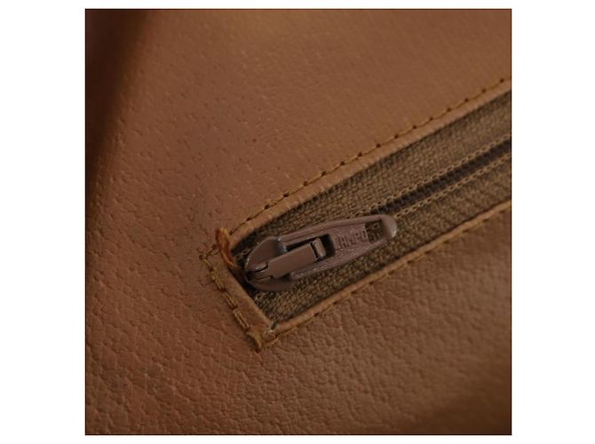 Céline Borsa Boston in tela Macadam CELINE PVC Beige Oro Auth 170952 D'oro - vista 22