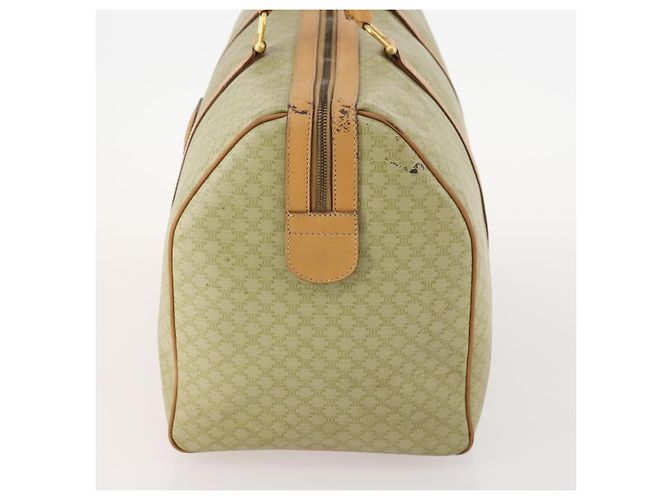Céline Borsa Boston in tela Macadam CELINE PVC Beige Oro Auth 170952 D'oro - vista 3