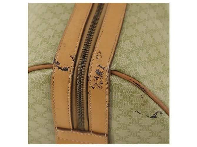 Céline Borsa Boston in tela Macadam CELINE PVC Beige Oro Auth 170952 D'oro - vista 4