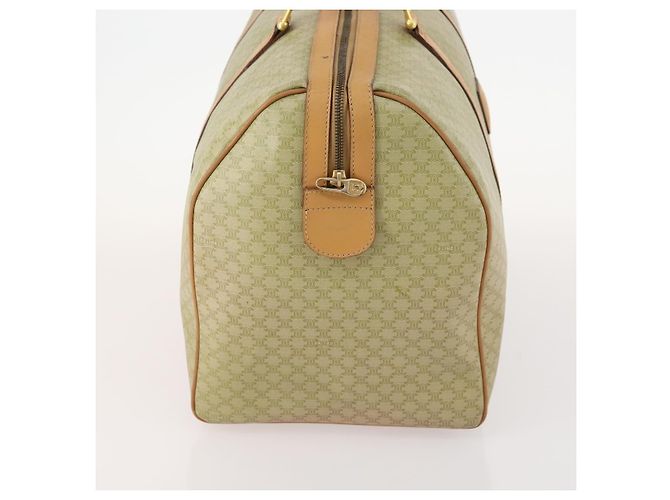 Céline Borsa Boston in tela Macadam CELINE PVC Beige Oro Auth 170952 D'oro - vista 5