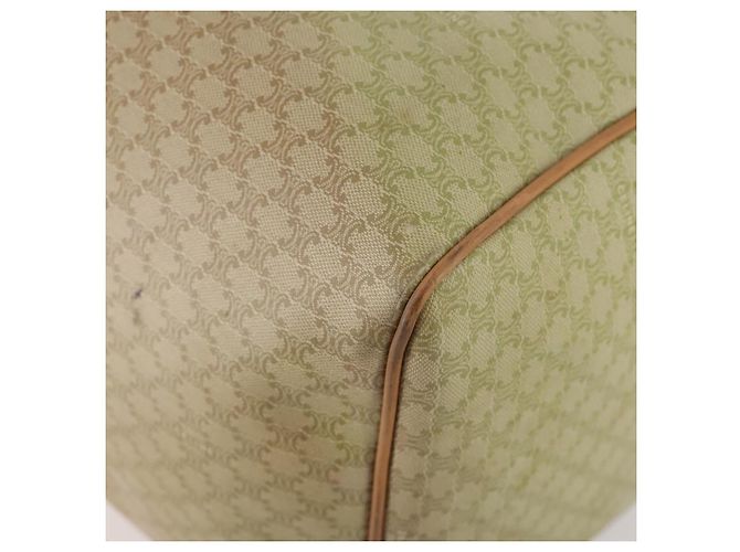 Céline Borsa Boston in tela Macadam CELINE PVC Beige Oro Auth 170952 D'oro - vista 9