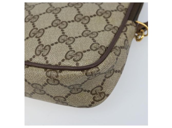 Gucci Borsa a Spalla GG Supreme PVC Beige Oro 97 02 068 Auth ka3083 D'oro - vista 10