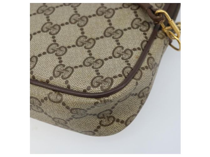 Gucci Borsa a Spalla GG Supreme PVC Beige Oro 97 02 068 Auth ka3083 D'oro - vista 12