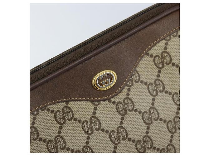 Gucci Borsa a Spalla GG Supreme PVC Beige Oro 97 02 068 Auth ka3083 D'oro - vista 14