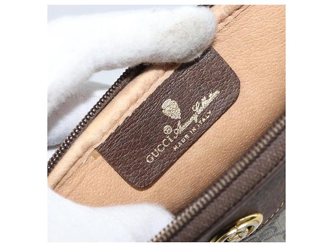Gucci Borsa a Spalla GG Supreme PVC Beige Oro 97 02 068 Auth ka3083 D'oro - vista 16