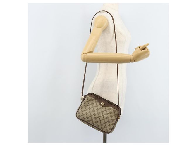 Gucci Borsa a Spalla GG Supreme PVC Beige Oro 97 02 068 Auth ka3083 D'oro - vista 21