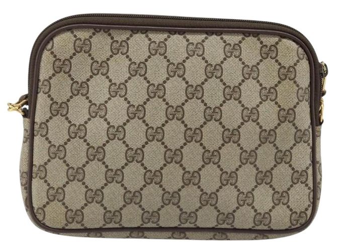 Gucci Borsa a Spalla GG Supreme PVC Beige Oro 97 02 068 Auth ka3083 D'oro - vista 3