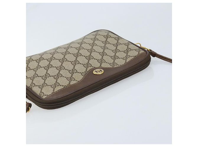 Gucci Borsa a Spalla GG Supreme PVC Beige Oro 97 02 068 Auth ka3083 D'oro - vista 6