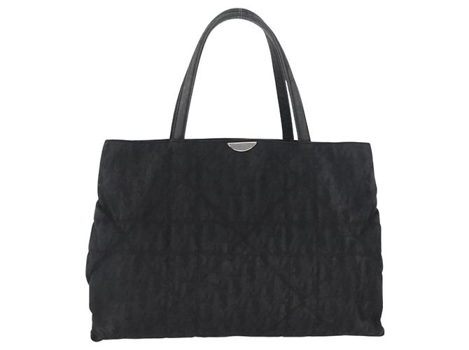 Borsa a mano Christian Dior in nylon nero e argento Auth bs33989 - vista 2