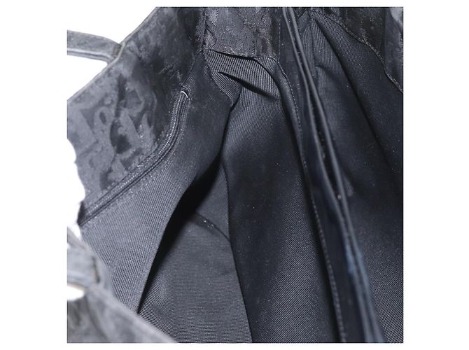 Borsa a mano Christian Dior in nylon nero e argento Auth bs33989 - vista 21