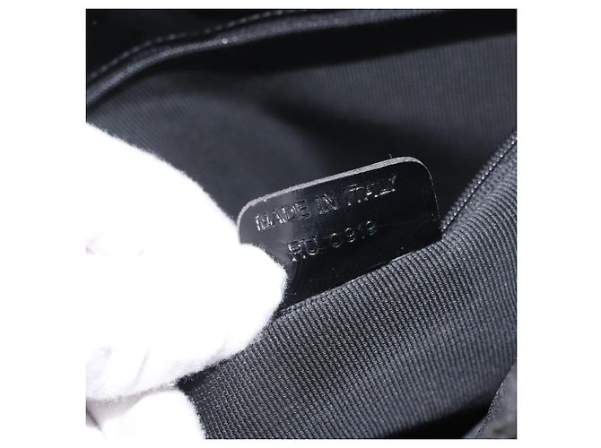 Borsa a mano Christian Dior in nylon nero e argento Auth bs33989 - vista 25