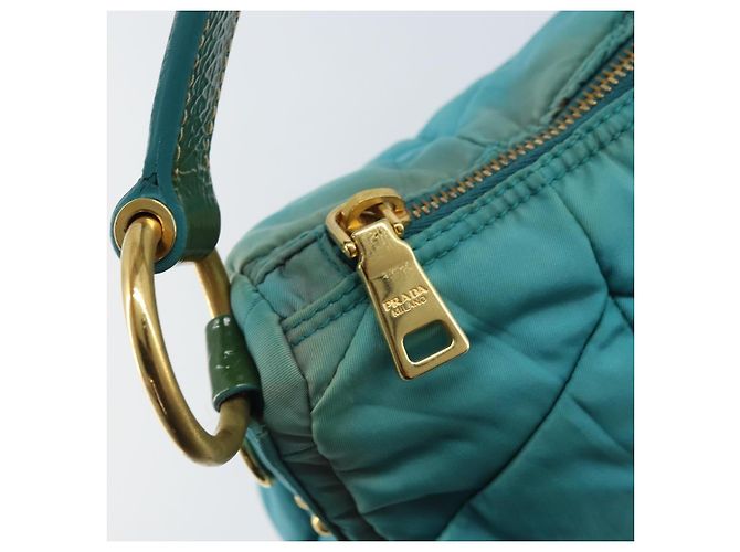 Borsa a Spalla PRADA Nylon Azzurro Chiaro Oro Auth ep13715 D'oro Blu chiaro - vista 10