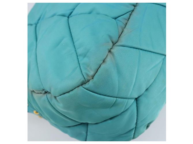 Borsa a Spalla PRADA Nylon Azzurro Chiaro Oro Auth ep13715 D'oro Blu chiaro - vista 14