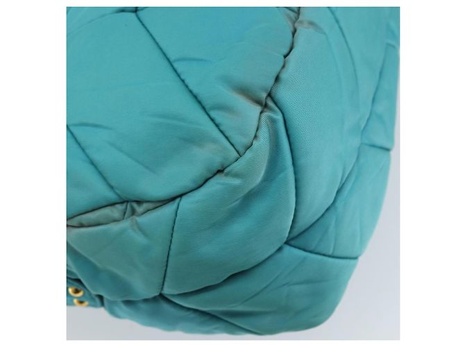 Borsa a Spalla PRADA Nylon Azzurro Chiaro Oro Auth ep13715 D'oro Blu chiaro - vista 16