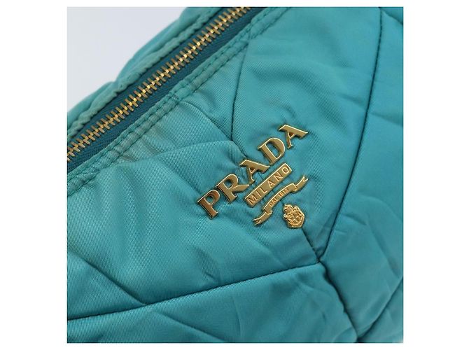 Borsa a Spalla PRADA Nylon Azzurro Chiaro Oro Auth ep13715 D'oro Blu chiaro - vista 17