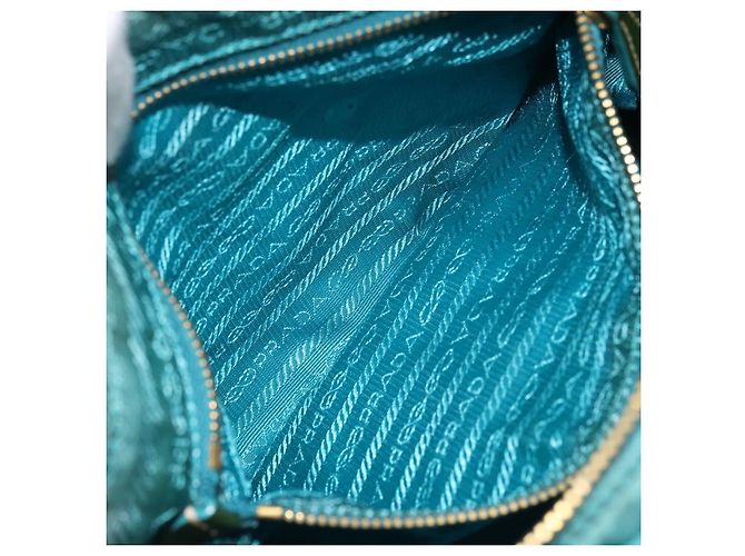 Borsa a Spalla PRADA Nylon Azzurro Chiaro Oro Auth ep13715 D'oro Blu chiaro - vista 22