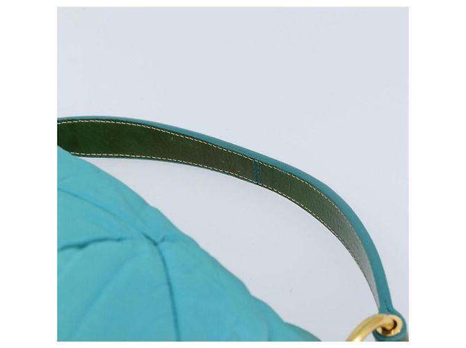 Borsa a Spalla PRADA Nylon Azzurro Chiaro Oro Auth ep13715 D'oro Blu chiaro - vista 8