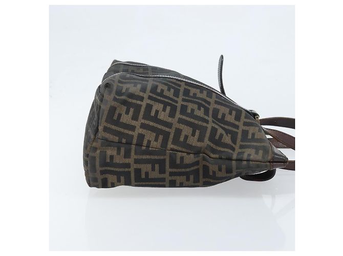FENDI Zucca Canvas Tote Bag Schwarz Braun Auth bs34003 - Ansicht 3