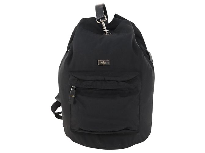 Zaino GUCCI in nylon nero argento 019 0585 Auth bs33437 - vista 2