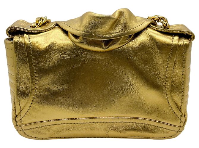 Borsa a spalla in pelle dorata Moschino Biker Jacket D'oro - vista 3