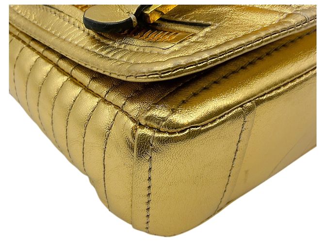 Borsa a spalla in pelle dorata Moschino Biker Jacket D'oro - vista 5