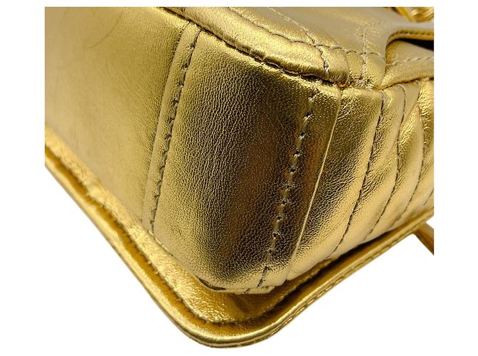 Borsa a spalla in pelle dorata Moschino Biker Jacket D'oro - vista 6