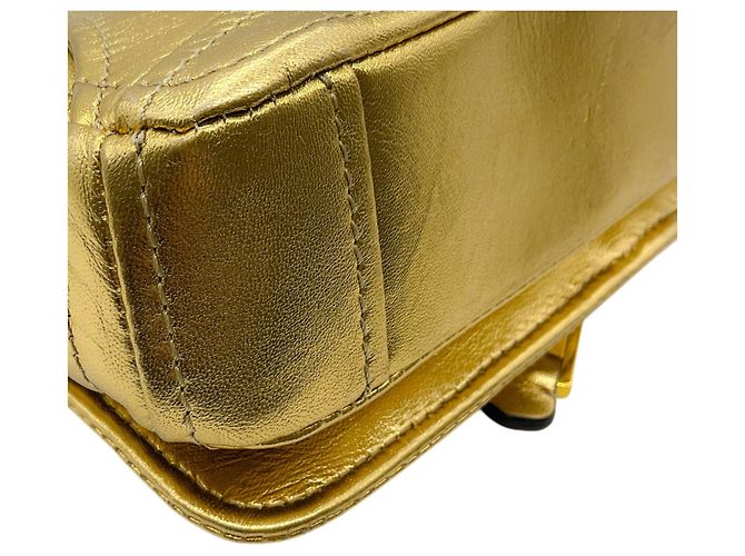 Borsa a spalla in pelle dorata Moschino Biker Jacket D'oro - vista 7