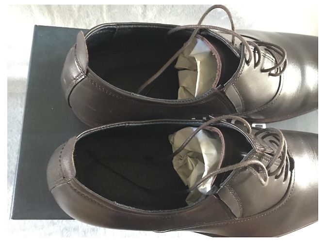Scarpe Derby Rochas in pelle marrone - vista 5