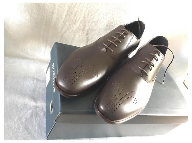 Scarpe Derby Rochas in pelle marrone - vista 6