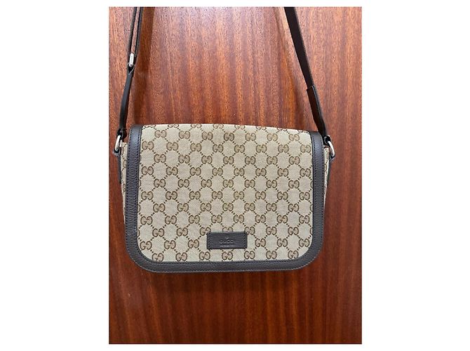 Borsa Messenger Gucci Beige in Tela - vista 2