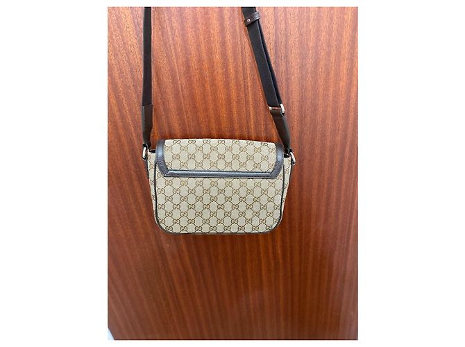 Borsa Messenger Gucci Beige in Tela - vista 3