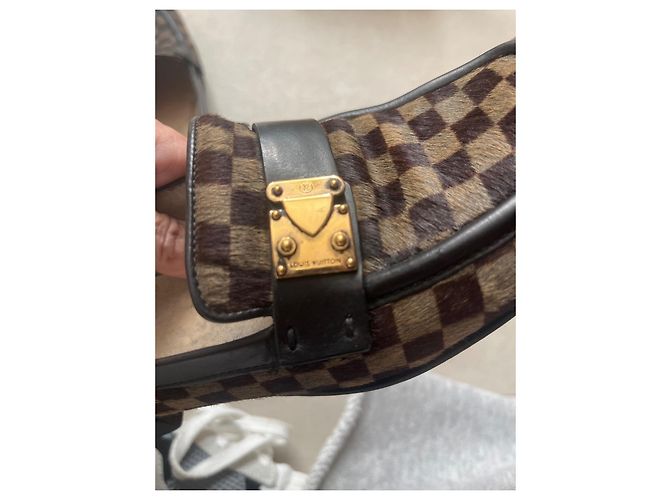 Mocassini Louis Vuitton Damier con Placca Dorata Pelle 37 Damier ebene - vista 5