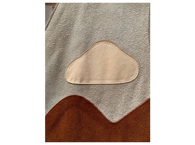 Autre Marque Chaleco de ante con aplicación de zorro Castaño Beige Azul oscuro - vista 6