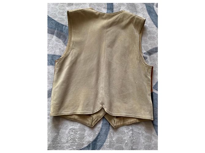 Autre Marque Chaleco de ante con aplicación de zorro Castaño Beige Azul oscuro - vista 7