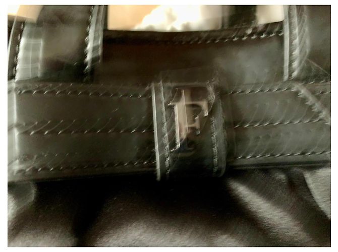 Gianfranco Ferré Borsa a mano nera in tessuto e pelle Nero - vista 3