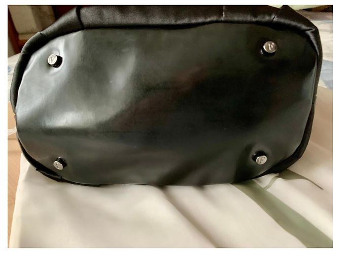 Gianfranco Ferré Borsa a mano nera in tessuto e pelle Nero - vista 4