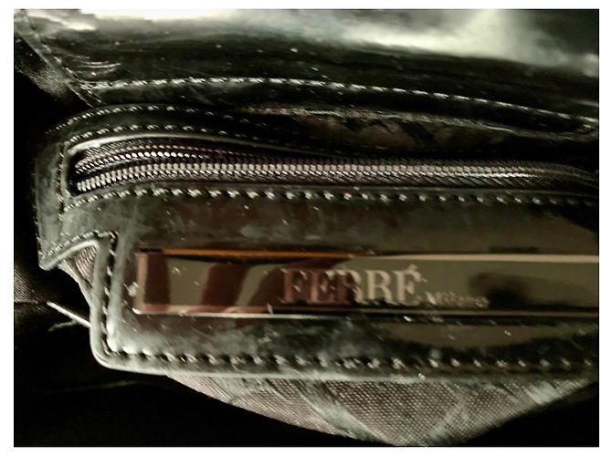 Gianfranco Ferré Borsa a mano nera in tessuto e pelle Nero - vista 6