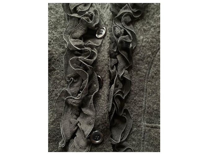 Aspesi Schwarze Wolljacke mit Rüschen - Ansicht 3