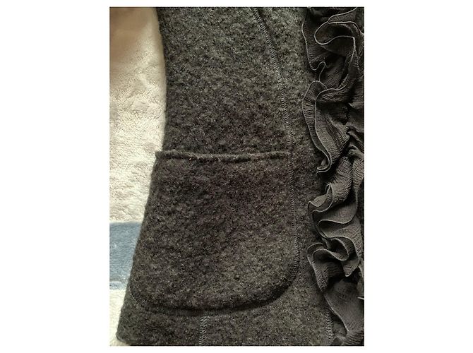 Aspesi Schwarze Wolljacke mit Rüschen - Ansicht 4
