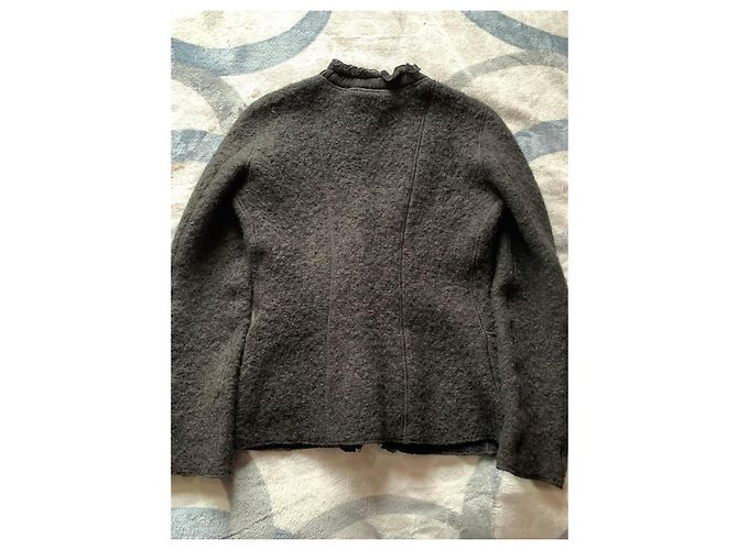 Aspesi Schwarze Wolljacke mit Rüschen - Ansicht 7