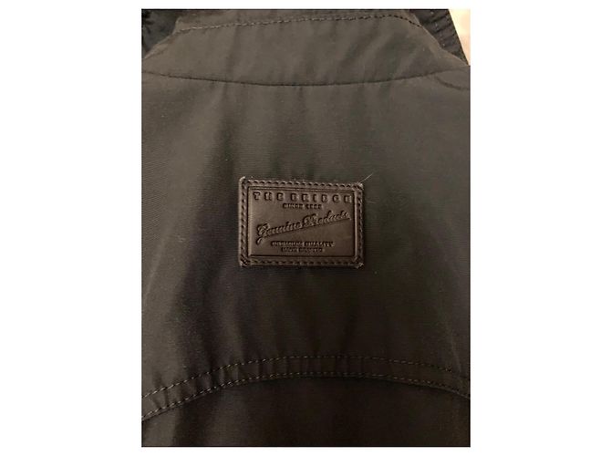 Autre Marque The Bridge schwarze Nylonjacke mit Gürtel Dunkelblau - Ansicht 7