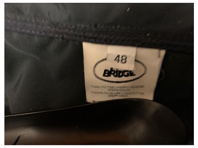 Autre Marque The Bridge schwarze Nylonjacke mit Gürtel Dunkelblau - Ansicht 8