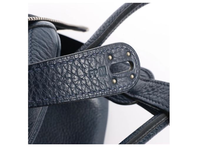 Borsa Hermès Lindy 34 Taurillon Clemence 2Way in blu navy M: 2009 - vista 10