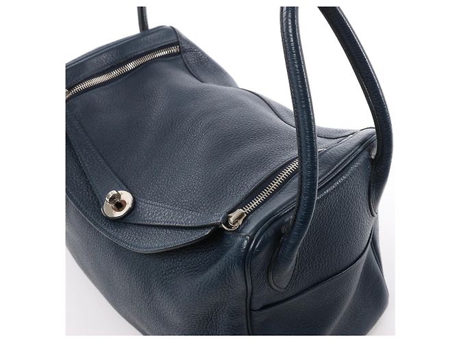 Borsa Hermès Lindy 34 Taurillon Clemence 2Way in blu navy M: 2009 - vista 12