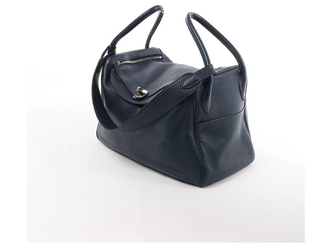 Borsa Hermès Lindy 34 Taurillon Clemence 2Way in blu navy M: 2009 - vista 2